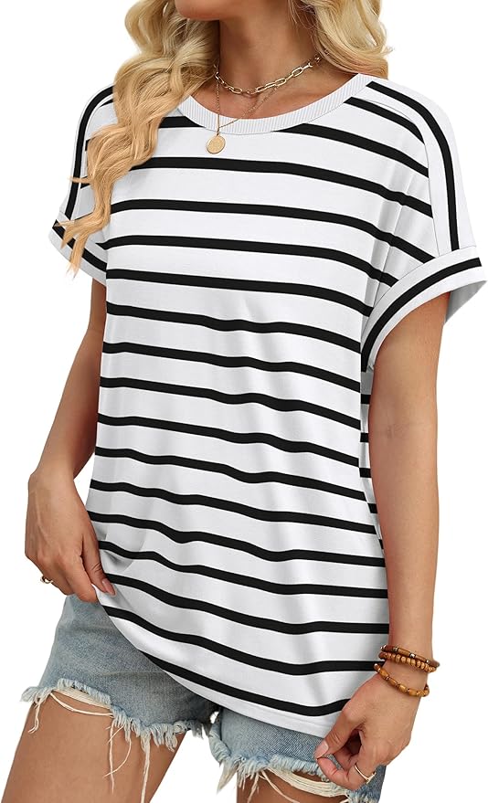 WIHOLL Womens Tops Short Sleeve Shirts Summer Outfits 2026 Spring Dressy Casual Clothes Clothing photo 3