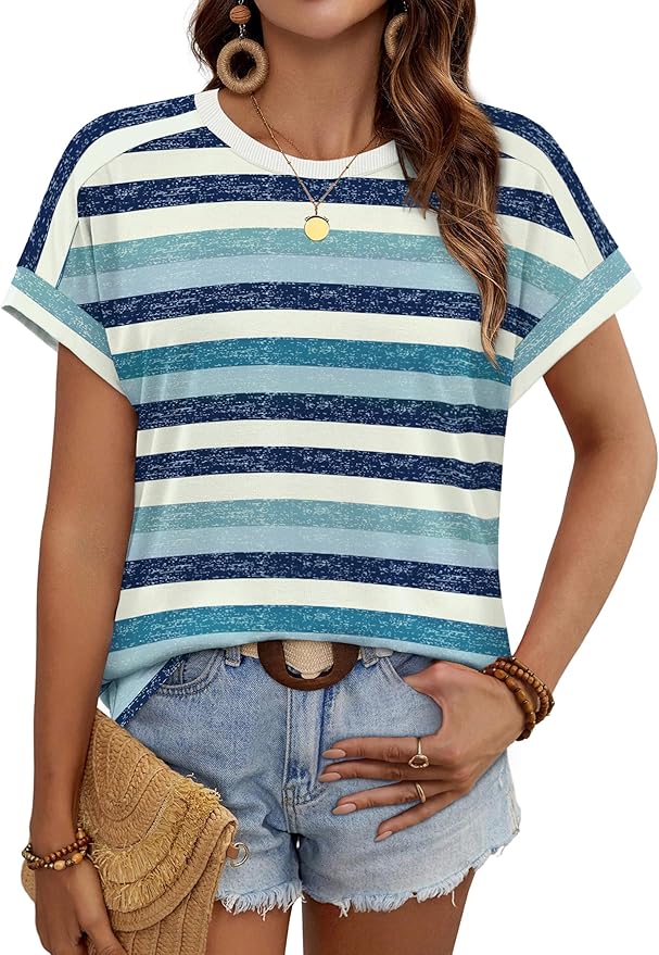WIHOLL Womens Tops Short Sleeve Shirts Summer Outfits 2026 Spring Dressy Casual Clothes Clothing photo 2