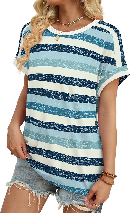 WIHOLL Womens Tops Short Sleeve Shirts Summer Outfits 2026 Spring Dressy Casual Clothes Clothing photo 3