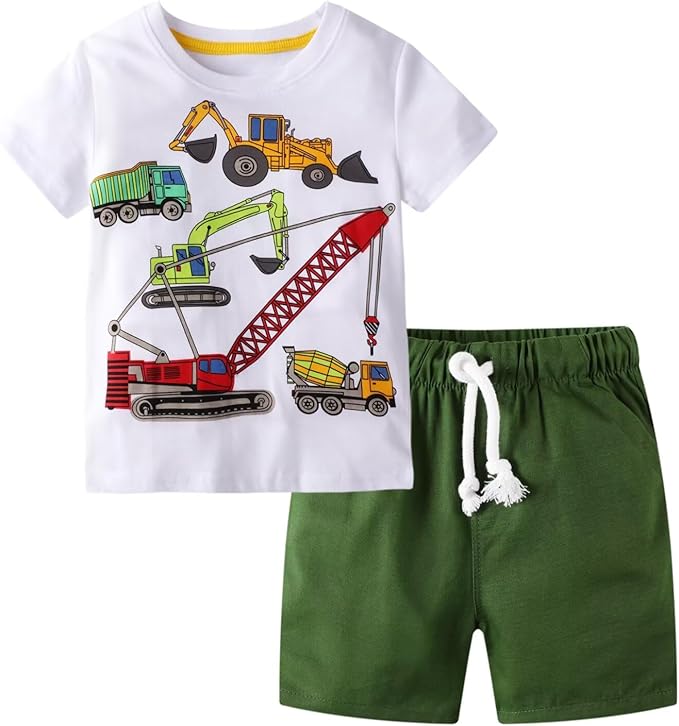 Boy Summer Clothes Toddler Outfits Kids Cotton Short Sets 2-7 Years | 2-Piece Short Sleeve Shirt Sets photo 2