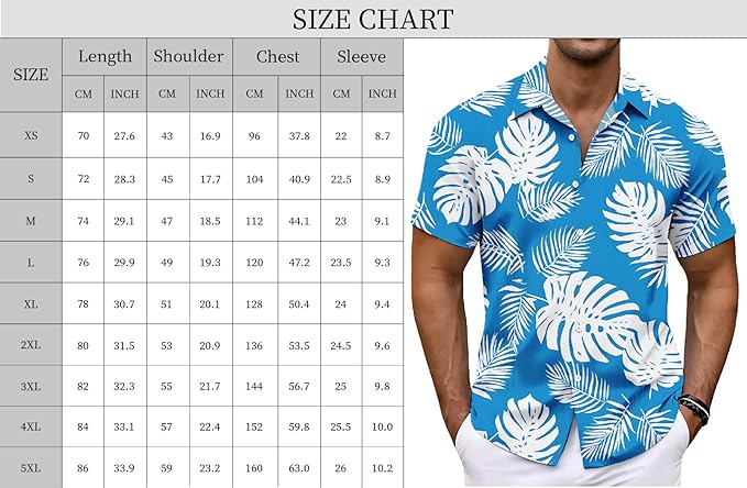 Men's Hawaiian Button Down Shirts Short Sleeve Tops Plus Size Graphic Casual Lightweight Loose Beach Gym Shirt photo 3