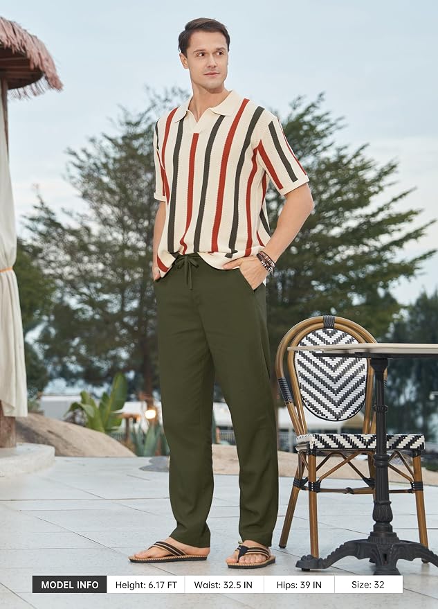 Willit Men's Linen Pants Casual Linen Dress Pants Drawstring Beach Summer Lightweight Trousers 29" 30" 32" photo 3
