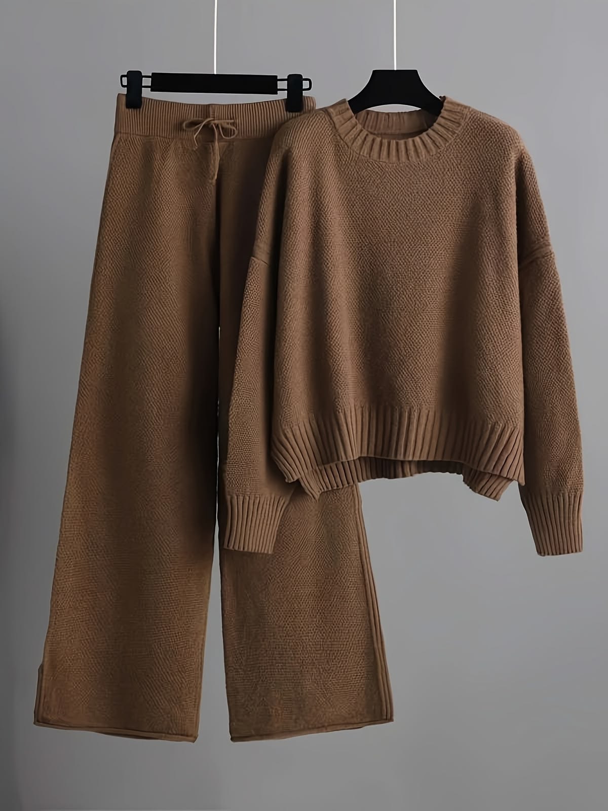Luna Luxe Premium Knit Co-Ord Set for Women – Oversized Sweater & Wide Leg Pants