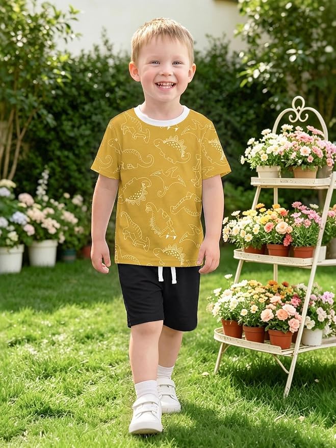 Jimonda Toddler Baby Boys Shirt Shorts Clothing Set Kids Short Sleeve Cotton Casual Outfits Outdoor 4pc Summer Clothes photo 3