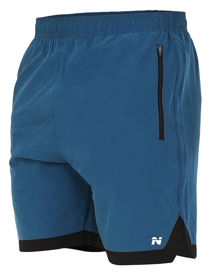 NINQ Mens 2 Pack Polyester Yoga Short Men Summer Running Gym Sports Shorts with Pockets Shorts for Men (in, Alpha, M, Regular, Black) photo 3