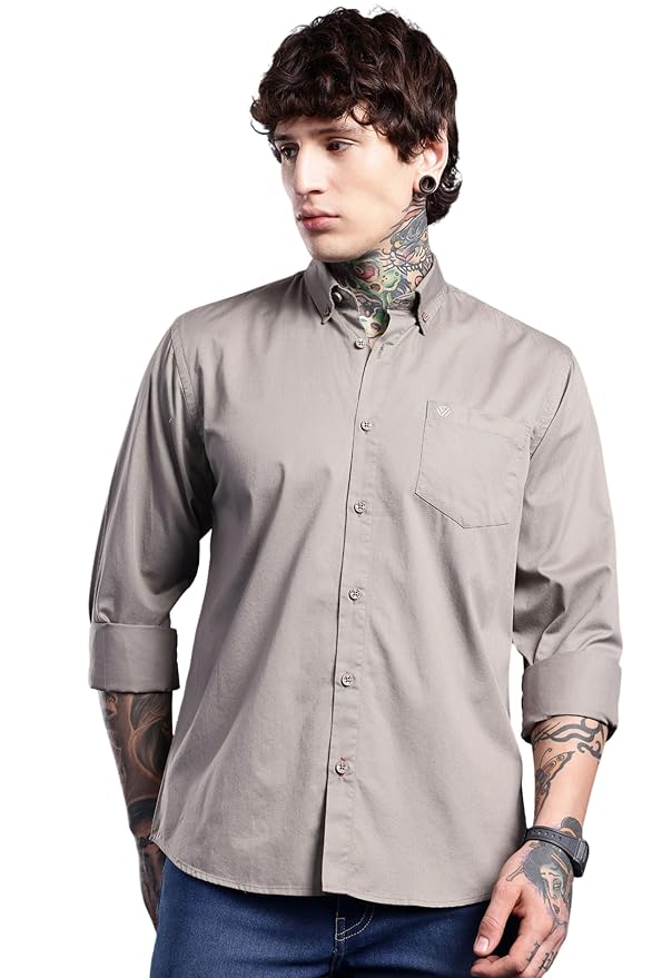 Men’s Long Sleeve Twill Casual Shirt | Tailored Fit | Soft, Durable & Breathable Fabric | Perfect for Office, Formal & Everyday Wear