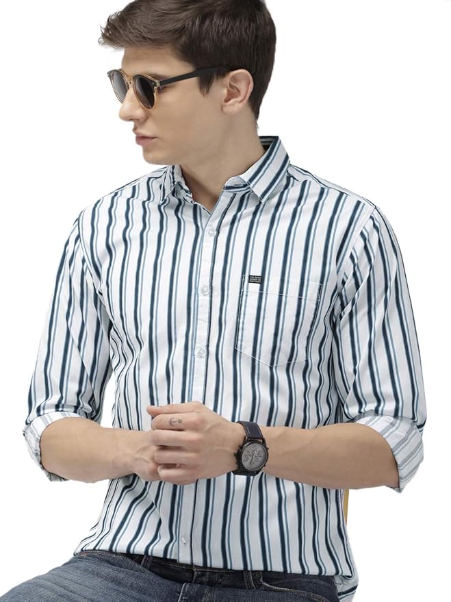 The Indian Garage Co Men Slim Fit Checkered Full Sleeves Spread Collar Cotton Casual Shirt