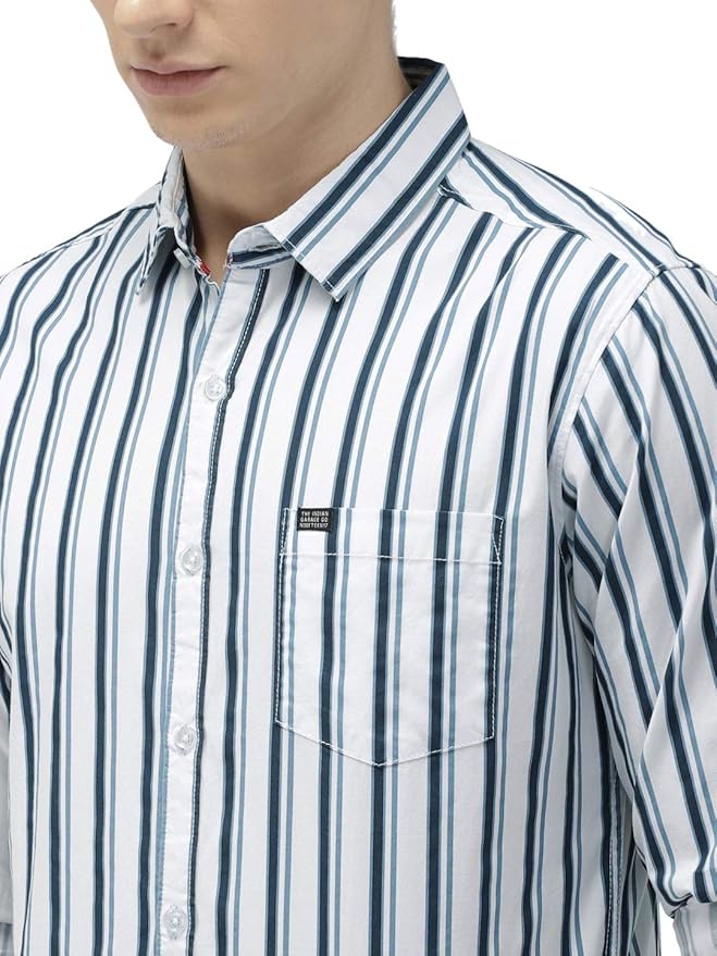 The Indian Garage Co Men Slim Fit Checkered Full Sleeves Spread Collar Cotton Casual Shirt photo 2