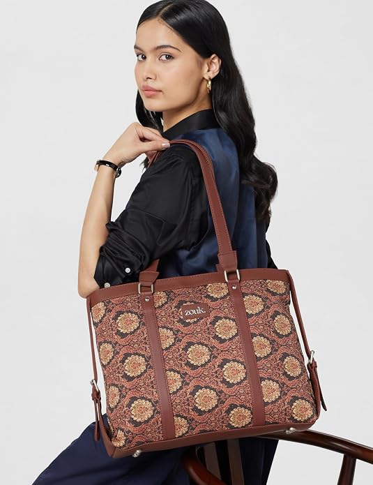 ZOUK Office Bag | Stylish Bags for Office Use | Laptop Bag 15.6 inch | Stylish Tote for Office Use | Purse for Women | Vegan Leather Handbag | Daily & Travel Use | photo 2