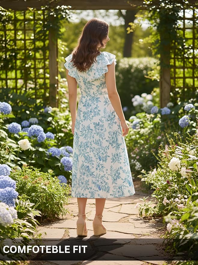 Leriya Fashion Dress for Women | Western Floral Printed One Piece Dress for Women midi | Casual Sleeveless Summer Dresses for Beach & Stylish Party Outifits photo 2